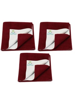Tod PooL Tod PooL Breathable Bed Protector AntiPiling Fleece Extra Absorbent Washable Waterproof Quick Dry Sheet Bed Protector Sheet for Kids and Adults 3 Maroon Small 70x50cm  - Image 1
