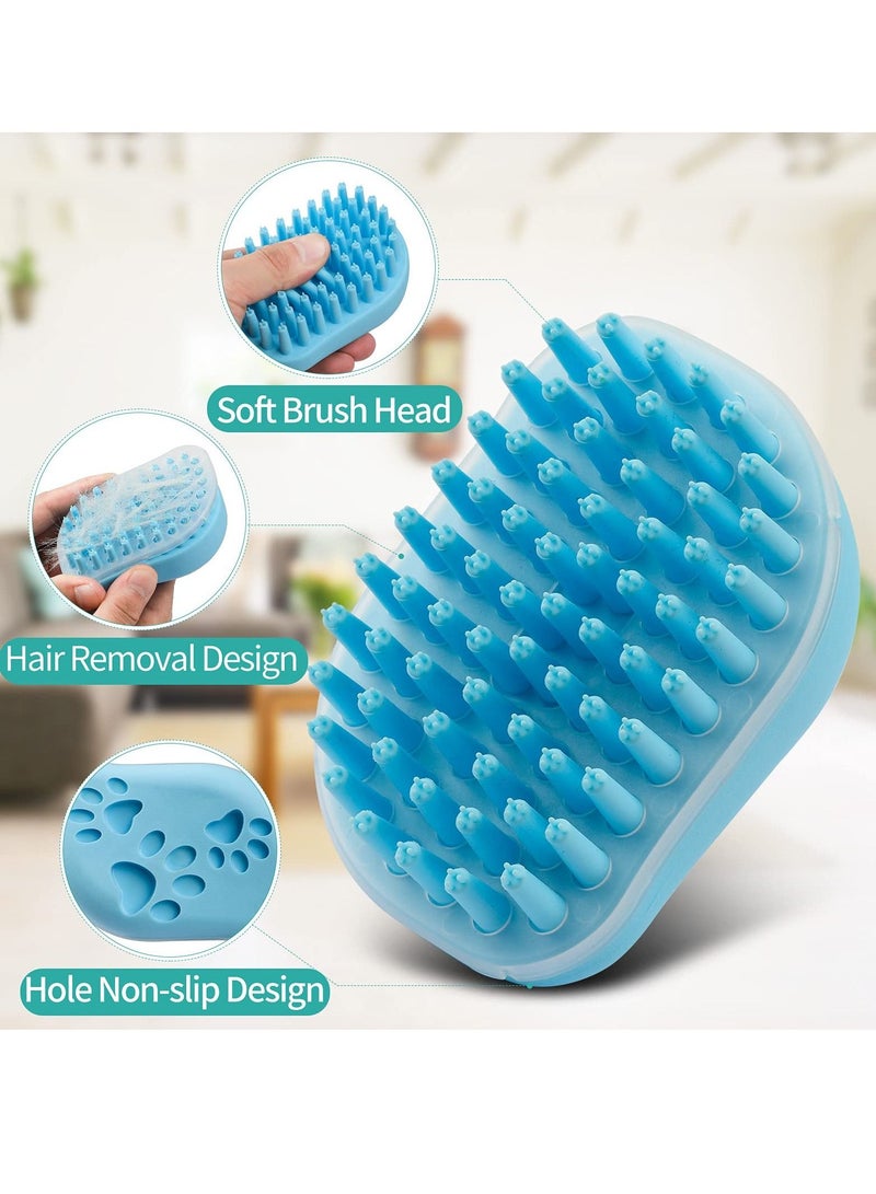 SYOSI Dog Bath Brush, Soft Silicone Pet Shampoo Massage Dispenser Grooming Shower Brush for Short Long Haired Dogs and Cats Washing 2 Pcs - Image 3