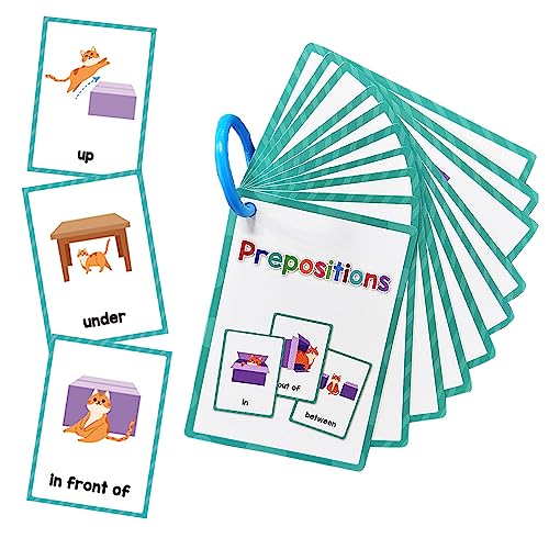 Lachilly Prepositions Flashcards English Words High Frequency Beginning Reading Kindergarten Autism Vocabulary Building 10 Cards 18 Words - Image 1