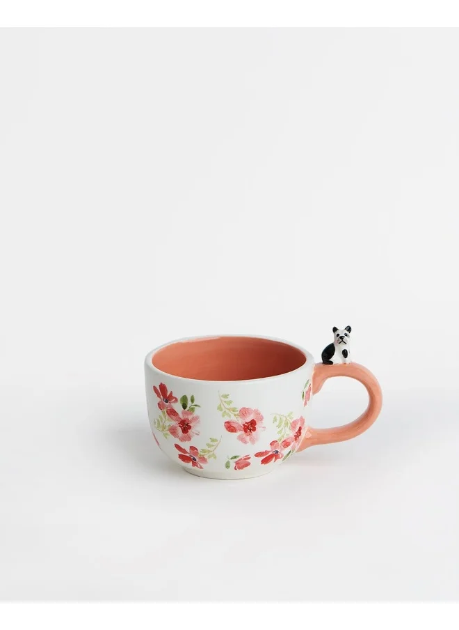 Chumbak Peeping Doggo Floral Mug, Pink