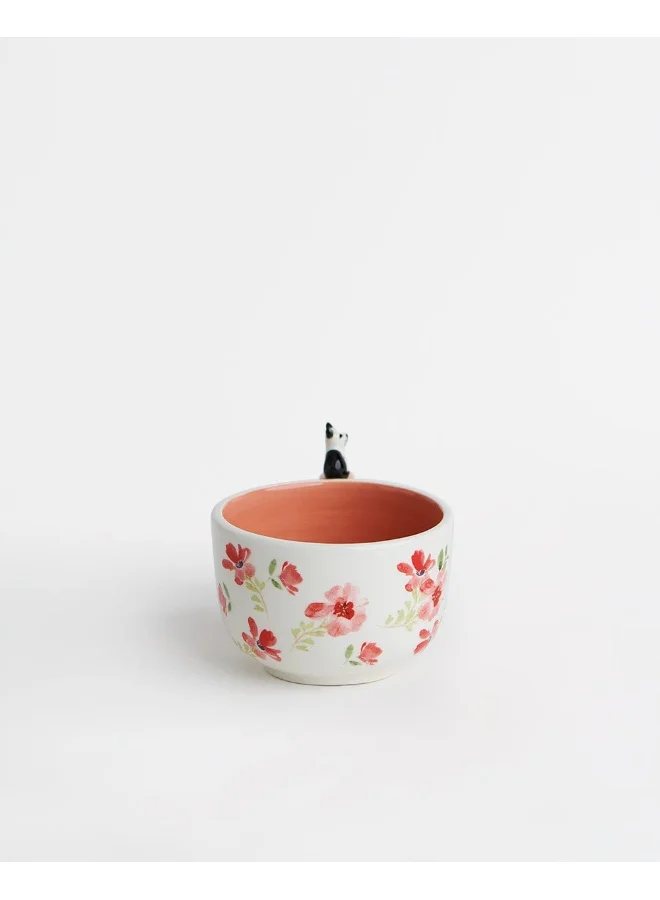 Chumbak Peeping Doggo Floral Mug, Pink