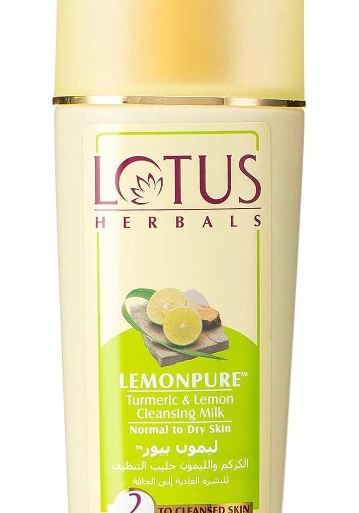Lotus حليب تنظيف ليمون بيور من لوتس هيربالز مع الكركم والليمون - Image 1