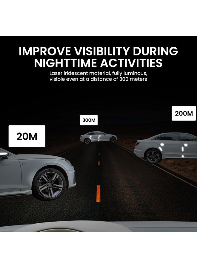 HASTHIP 16Pcs Car Safety Stickers Cool White Reflective Anti-collision Car Door Stickers Decorative Car Stickers Removable Stickers for Car Door Sill, Door Edge, Handle, Rear Mirror, Rear Trunk - Image 4