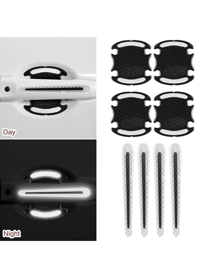 HASTHIP 16Pcs Car Safety Stickers Cool White Reflective Anti-collision Car Door Stickers Decorative Car Stickers Removable Stickers for Car Door Sill, Door Edge, Handle, Rear Mirror, Rear Trunk - Image 5