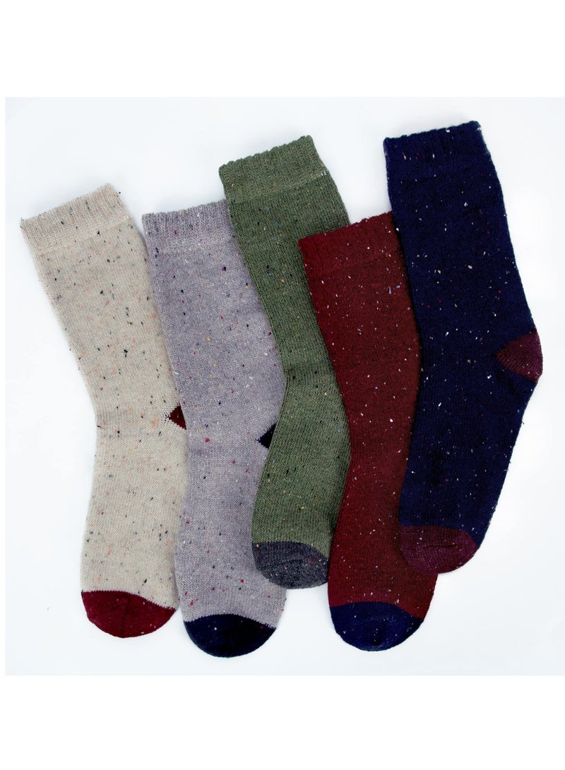 Warm Wool Socks for Women, Size 35,45, Soft Thermal Winter Socks, Cozy Gift Set of 5 Pairs - Image 2