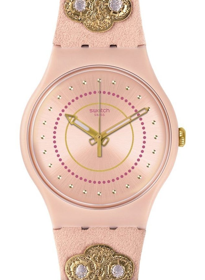 Swatch Women Embroidery Quartz Movement Water Resistant Wrist Watch - 38 Mm - Image 1