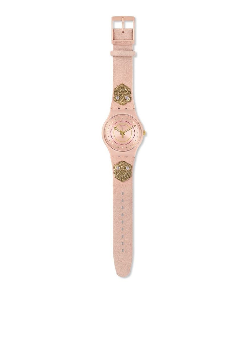 Swatch Women Embroidery Quartz Movement Water Resistant Wrist Watch - 38 Mm - Image 2