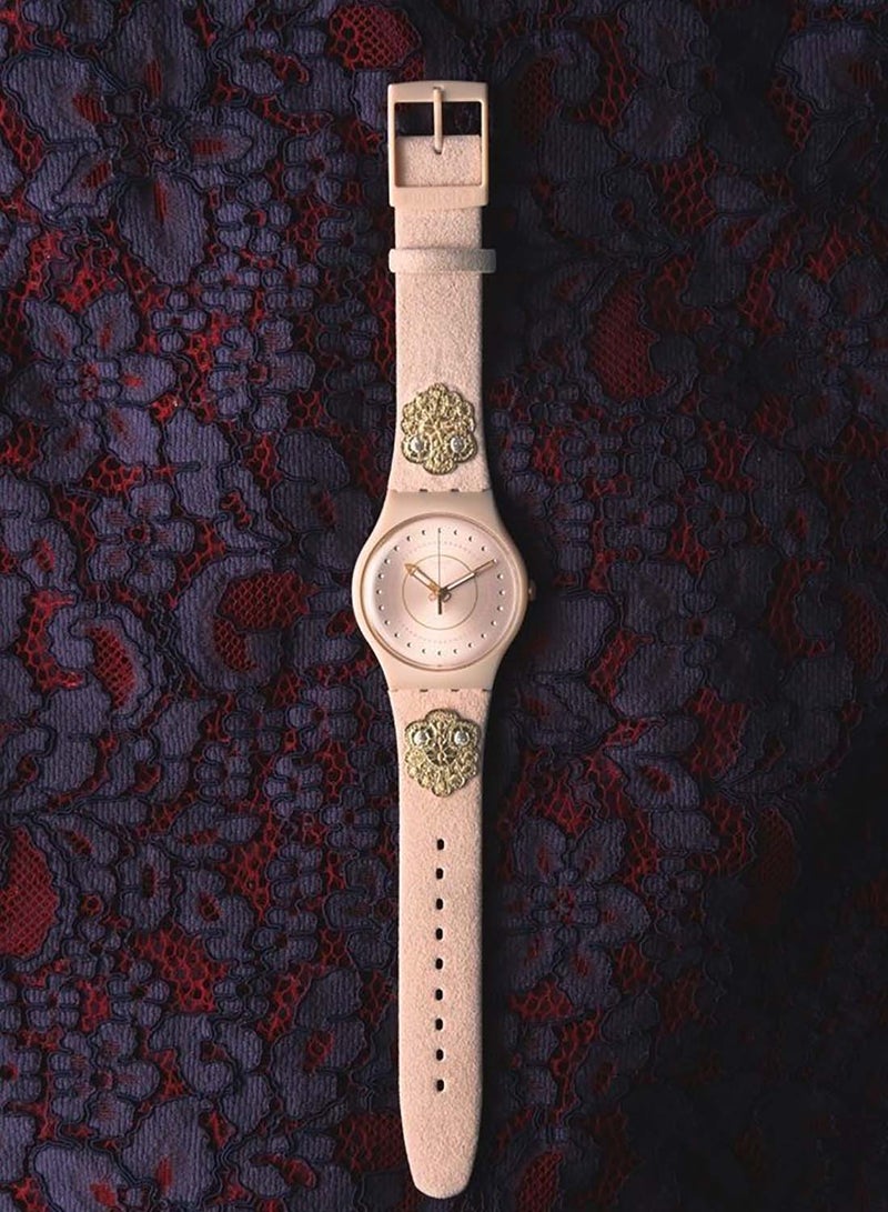 Swatch Women Embroidery Quartz Movement Water Resistant Wrist Watch - 38 Mm - Image 3