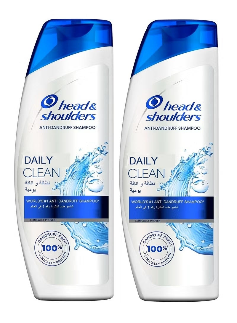 Head & Shoulders Daily Clean Anti-Dandruff Shampoo for Normal Hair 350 ml Pack of 2 - Image 2