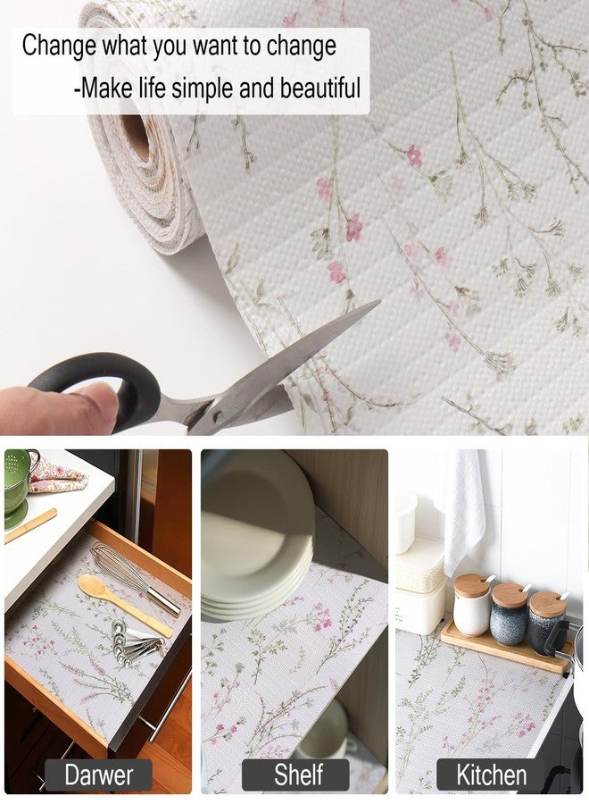 Amiitay Floral Drawer and Shelf Liner for Cabinets, Non-Adhesive and Strong Non-Slip Flower Shelf Cabinet Drawer Liners for Kitchen,Table,Bookshelves,Waterproof Cupboard Liners,12IN x 10FT - Image 5