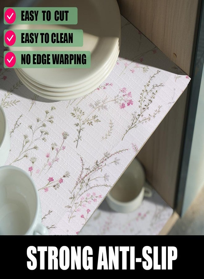 Amiitay Floral Drawer and Shelf Liner for Cabinets, Non-Adhesive and Strong Non-Slip Flower Shelf Cabinet Drawer Liners for Kitchen,Table,Bookshelves,Waterproof Cupboard Liners,12IN x 10FT - Image 2