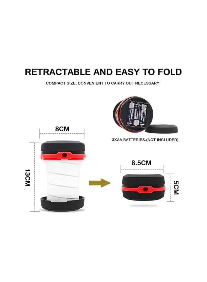 erorex (2Pack) Collapsible LED Camping Lantern Battery Operated(3AA Batteries)Camping Light Flashlight Portable Lamp Camping Accessories for Emergency Power Outage Hiking & Camping Tent Outdoor - Image 4