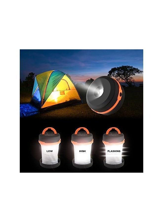 erorex (2Pack) Collapsible LED Camping Lantern Battery Operated(3AA Batteries)Camping Light Flashlight Portable Lamp Camping Accessories for Emergency Power Outage Hiking & Camping Tent Outdoor - Image 2