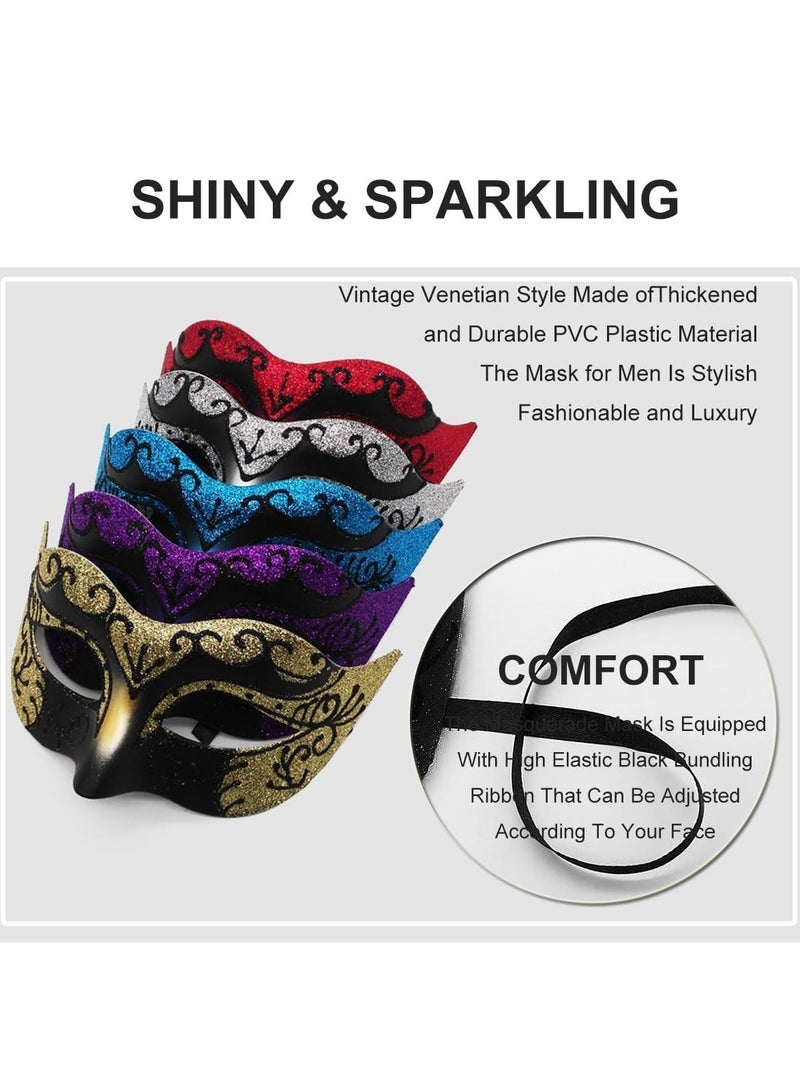 KASTWAVE Masquerade Mask for Men Classic Vintage Venetian Mens Mask Lightweight Gentle, Specially for Costume, Theme Parties, Cosplay Mardi Gras, Super Hero Mask Accessory - Image 4