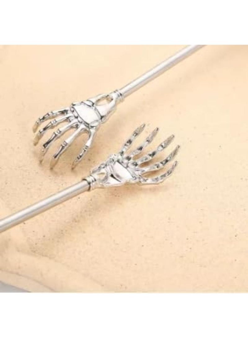 KHAJUL 2 Pcs Stainless Steel Back Scratcher , Telescopic and Extendable Itch Relief Massager for Long Reach Scratching (Black) - Image 5