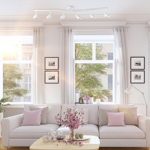Globe Electric 59353 Grayson 6-Light Adjustable S-Shape Track Lighting, White Color, Matte Finish, 8.66", Bulbs Not Included - Image 2