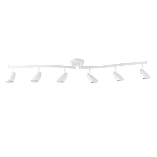 Globe Electric 59353 Grayson 6-Light Adjustable S-Shape Track Lighting, White Color, Matte Finish, 8.66", Bulbs Not Included - Image 4