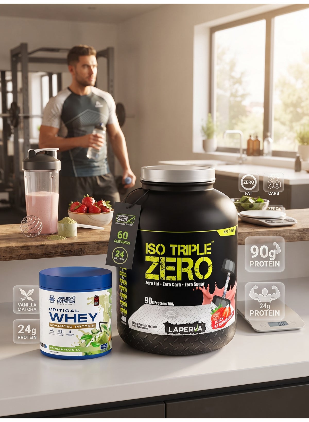 Laperva Strawberry ISO Triple Zero Protein Powder 4lb