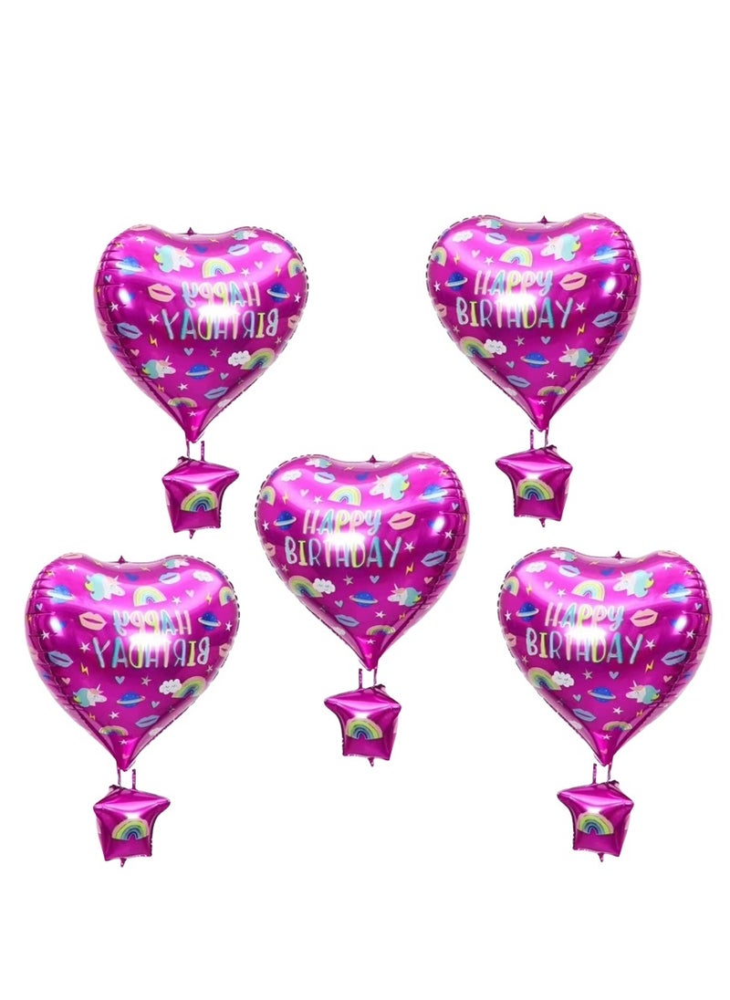 Boxwoods 5 PCS Of Jumbo Size 4D Aluminum Film Hot Air Balloons For Birthday Decoration 