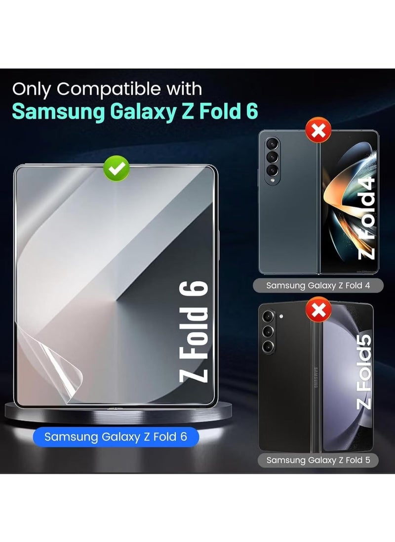 TIGER Samsung Galaxy Z Fold 6 Screen Protector – 2 Pack Inside Flexible TPU Hydrogel Film + 2 Pack Front TPU Screen Protectors + 2 Pack Camera Lens Protectors – HD Clear, Soft, and Durable Protection for Your Device - Image 3