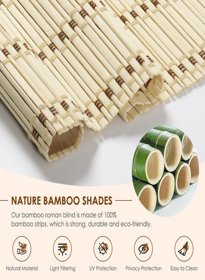 HIDODO Cordless Bamboo Roman Shades, Light Filtering Bamboo Blinds Shades for Indoor Windows, UV Protection Roll Up Blinds for Home, Office, 42" W x 64" H, Beige - Image 3