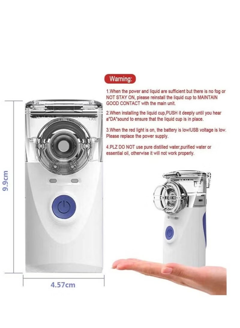 GENNEXT Nebulizer,Portable Mini Atomizers Vaporizers Handheld Inhaler for Adults and Children,Ultrasonic Humidifier for Home and Travel Use, Steam Mesh Inhalators with Masks and Mouthpieces - Image 5
