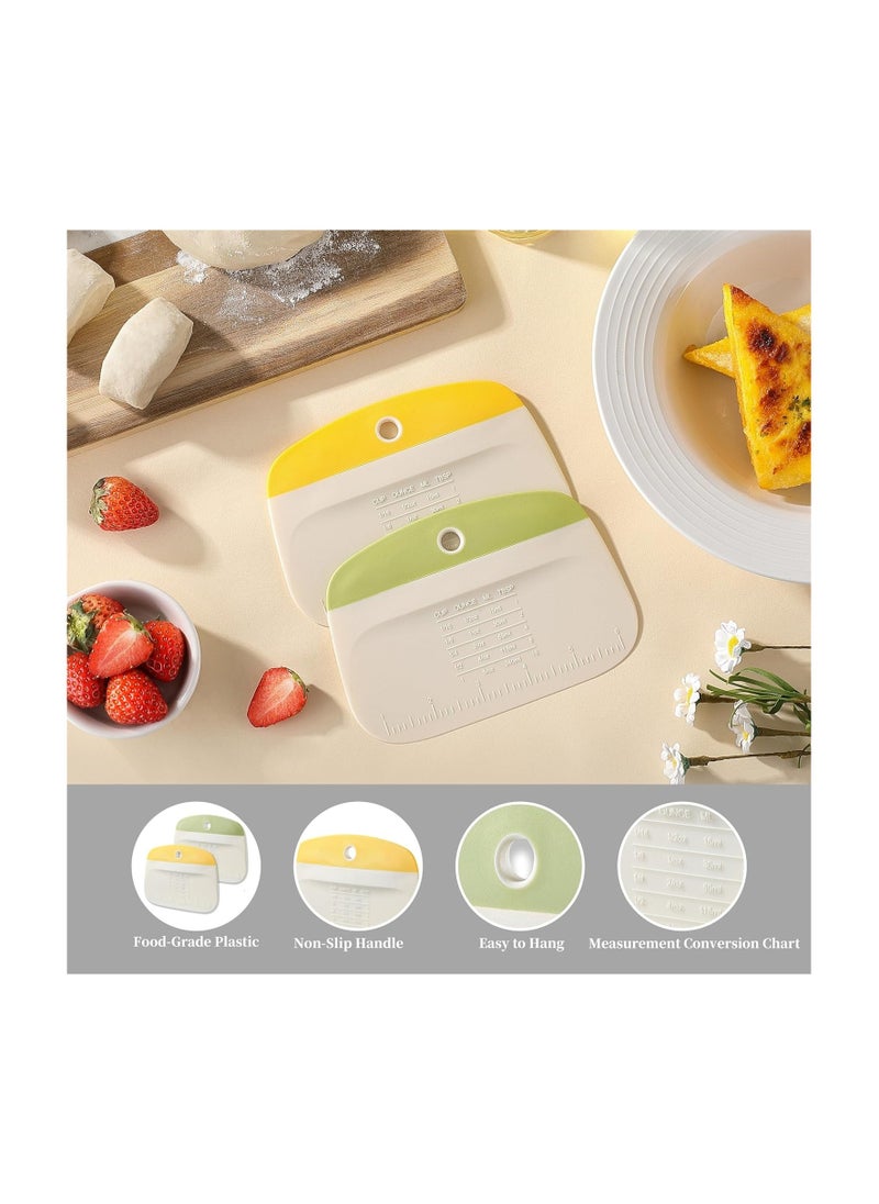 Generic 2PCS Bowl Scraper, Little Cook Bench Dough Bread Scraper, Premium Plastic Dough Cutter, Multipurpose Kitchen Food Scraper for Bread, Dough, Pastry, Cake, Baking and Cooking  - Image 3