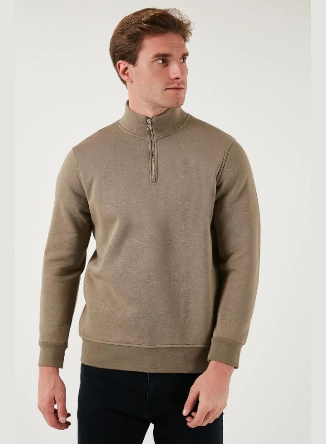 Buratti  Buratti Cotton Regular Fit Half Zipper Stand Collar Sweat Men's SWEAT 59052592 for Men | Best Price UAE