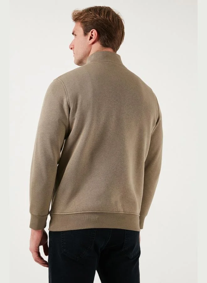 Buratti  Buratti Cotton Regular Fit Half Zipper Stand Collar Sweat Men's SWEAT 59052592 for Men | Best Price UAE