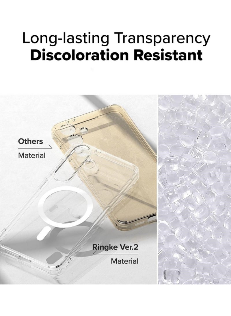 Aookay for Samsung Galaxy S25 FE Magnetic Case, Compatible with MagSafe, Hybrid Protective Clear Hard Back Case, Shockproof Frame Edge Bumper Slim Transparent Case (Clear) - Image 5