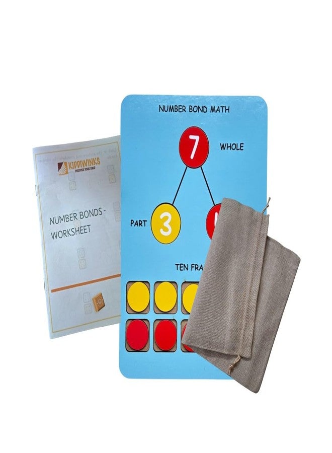 Kiddiwinks Number Bond Math Kit – Interactive Learning Tool for Early Addition & Subtraction – Hands-On Educational Set with Ten Frames & Worksheets for Kids – Perfect for Classroom & Home Use - Image 1