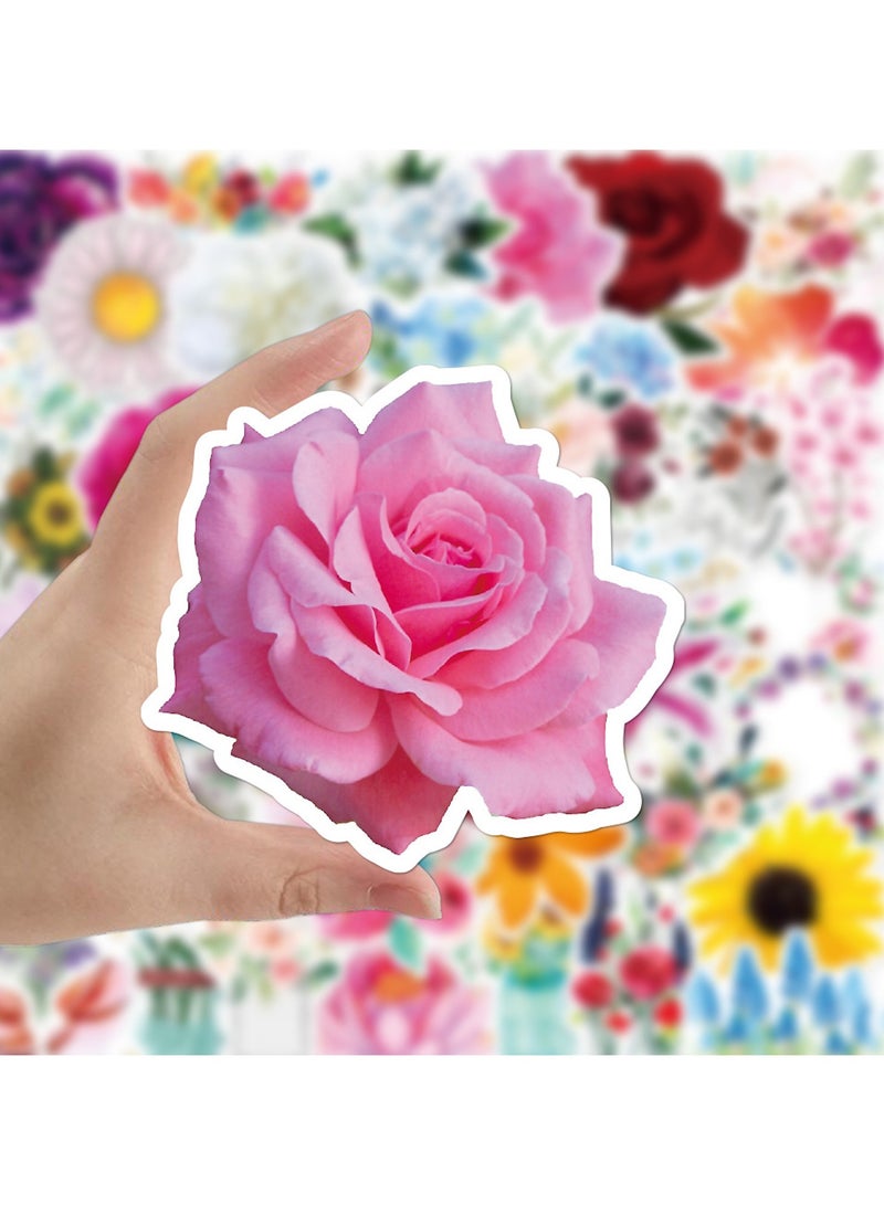 ORAINBOW Flower Stickers 50 Pcs Flowers Bouquet Waterproof Vinyl Decals for Water Bottles Laptop Car Bicycle Motorcycle Refrigerator Luggage Cup Computer Mobile Phone Locker Skateboard Decor - Image 2