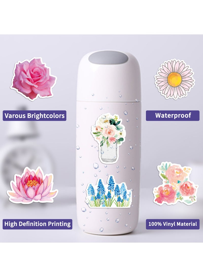 ORAINBOW Flower Stickers 50 Pcs Flowers Bouquet Waterproof Vinyl Decals for Water Bottles Laptop Car Bicycle Motorcycle Refrigerator Luggage Cup Computer Mobile Phone Locker Skateboard Decor - Image 3