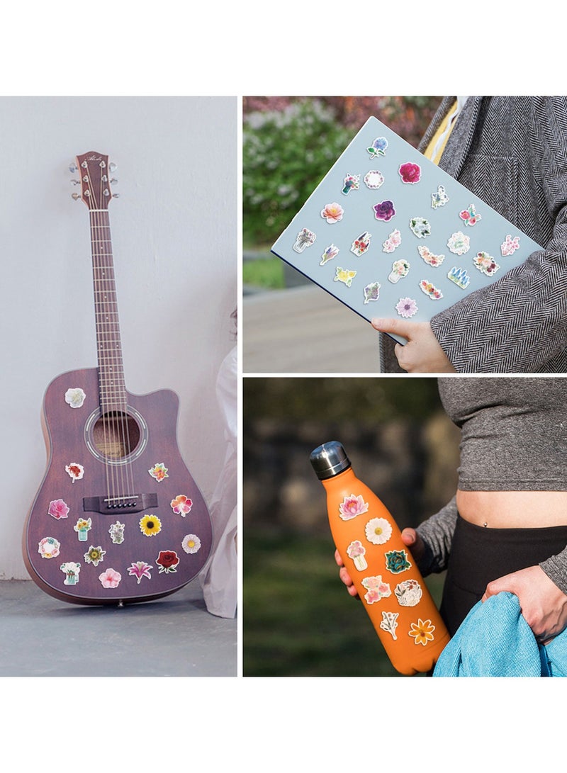 ORAINBOW Flower Stickers 50 Pcs Flowers Bouquet Waterproof Vinyl Decals for Water Bottles Laptop Car Bicycle Motorcycle Refrigerator Luggage Cup Computer Mobile Phone Locker Skateboard Decor - Image 4