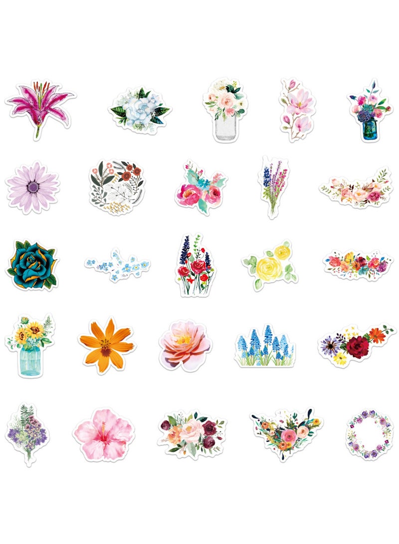 ORAINBOW Flower Stickers 50 Pcs Flowers Bouquet Waterproof Vinyl Decals for Water Bottles Laptop Car Bicycle Motorcycle Refrigerator Luggage Cup Computer Mobile Phone Locker Skateboard Decor - Image 5