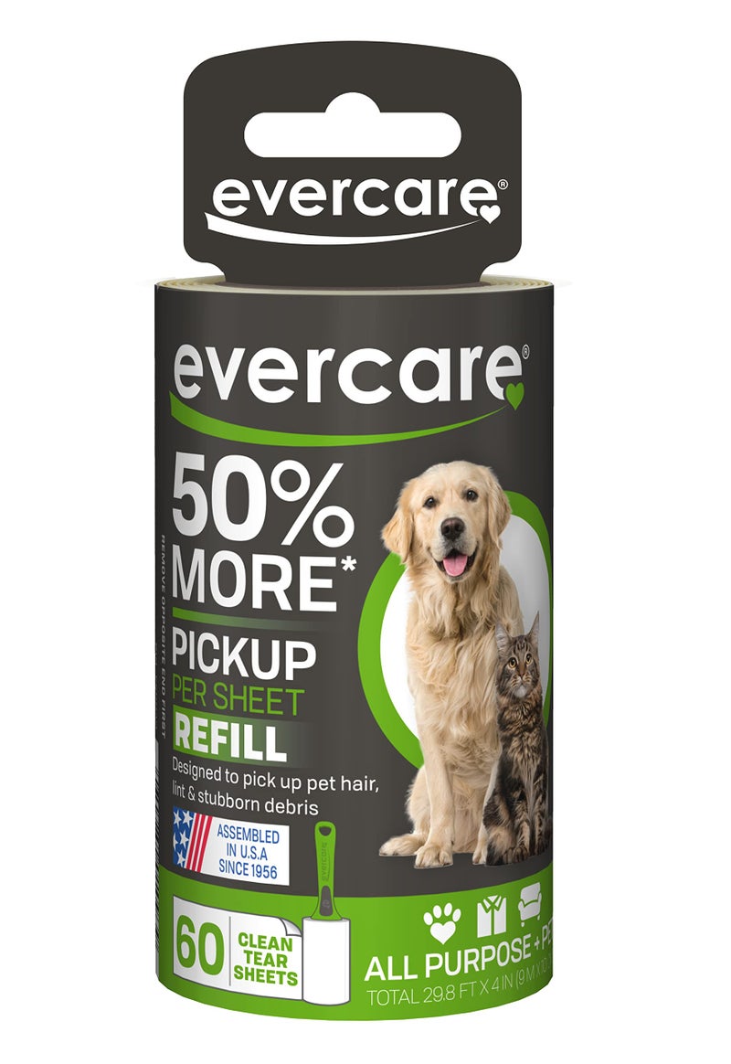 Evercare Pet Hair Lint Roller Refill 60 Layers 301 ftx4