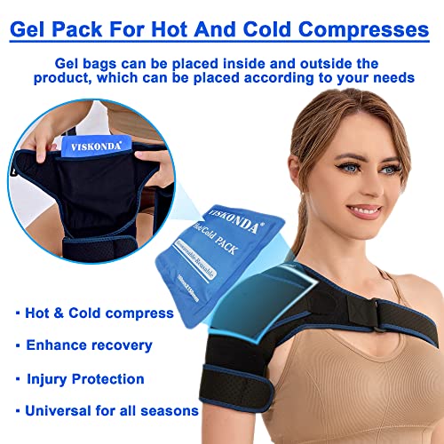 VISKONDA Shoulder Brace Sling Immobilizer and Compression Sleeve,Rotator Cuff Injury Supports for AC Joint Pain Relief,Arm Stability,Tear,Bursitis,Swelling,Tendonitis,for Men and Women (Large) - Image 5