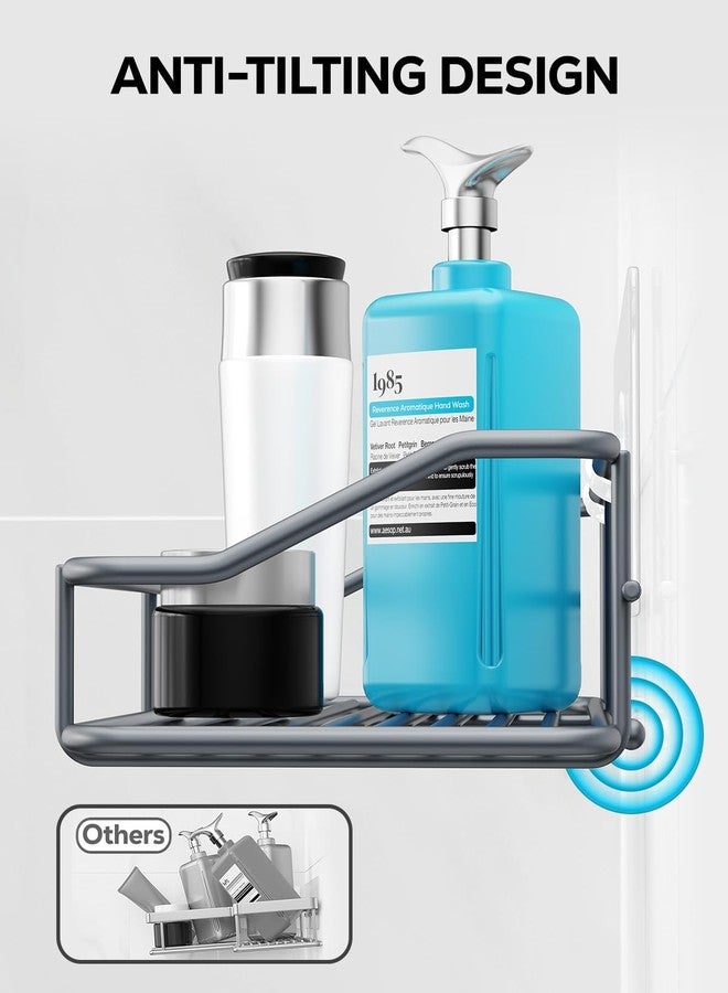 Nieifi Shower Caddy Shelf with Hooks Storage Rack Organizer Adhesive Stainless Steel Without Drilling for Bathroom, Lavatory, Washroom, Restroom, Shower, Toilet, Kitchen - 2 Pack (Gray) - Image 4