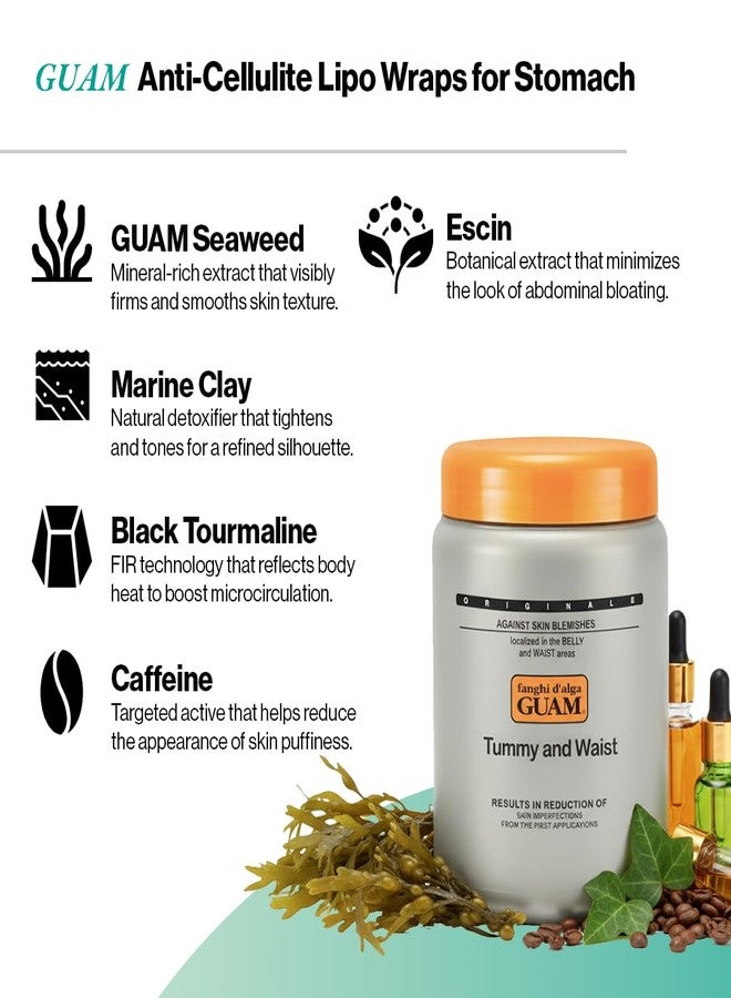GUAM Tummy and Waist Seaweed Body Wrap - Stomach Skin Tightening Mud Mask & Anti Cellulite Slimming Wrap - Belly Firming Detox Body Wrap for Loose Skin - Intensive Thermal Treatment (2.2 lb) - Image 4