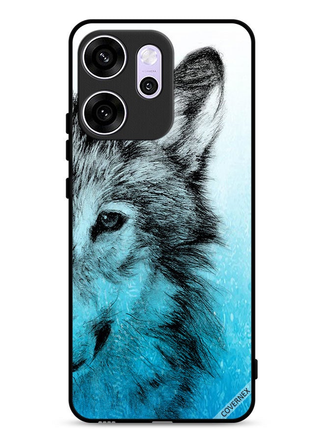 Covernex Oppo Reno14 F Protective Case Cover Half Wolf Face - Image 1