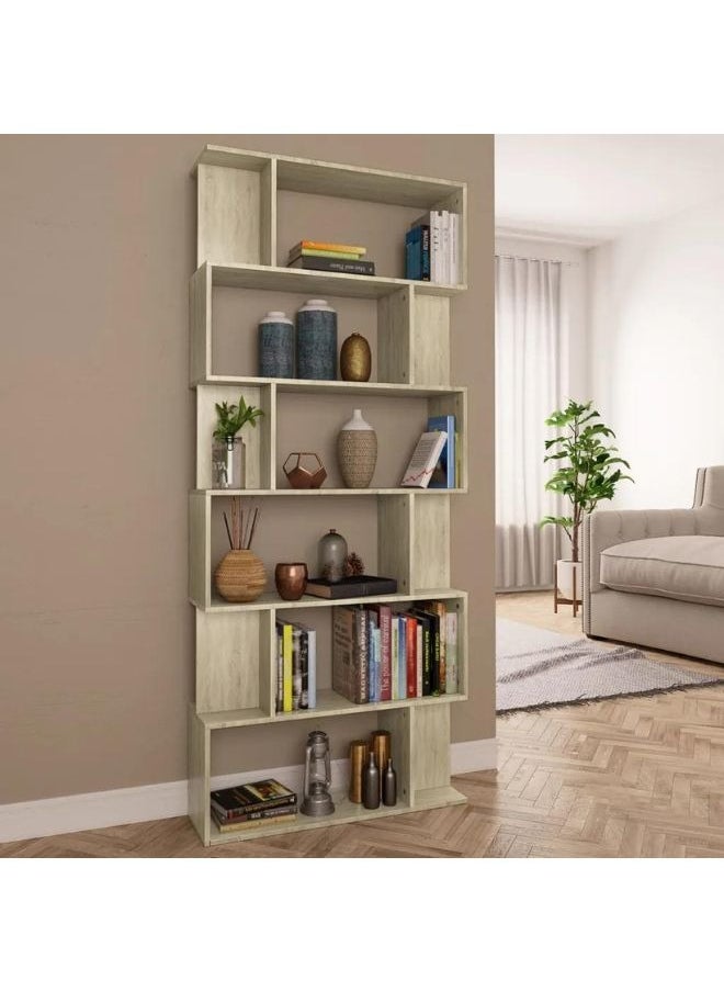 vidaxl vidaXL Book Cabinet/Room Divider Sonoma Oak 80x24x192 cm Engineered Wood  - Image 1