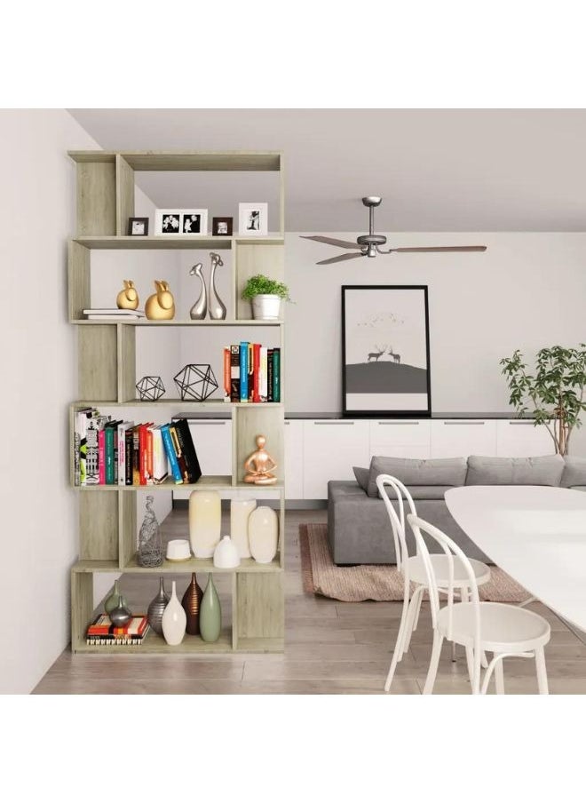 vidaxl vidaXL Book Cabinet/Room Divider Sonoma Oak 80x24x192 cm Engineered Wood  - Image 2