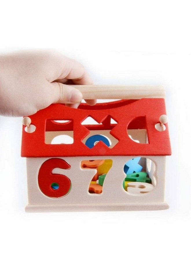 PLUSPOINT Wooden Number And Shape Sorting House ;Wooden House Shaped Toy For Kids 1 Year Up Educational Shape Number Color Matching Sorting Wooden Toy For Preschool Baby Boys Girls As Storage Box(Number House)  - Image 3