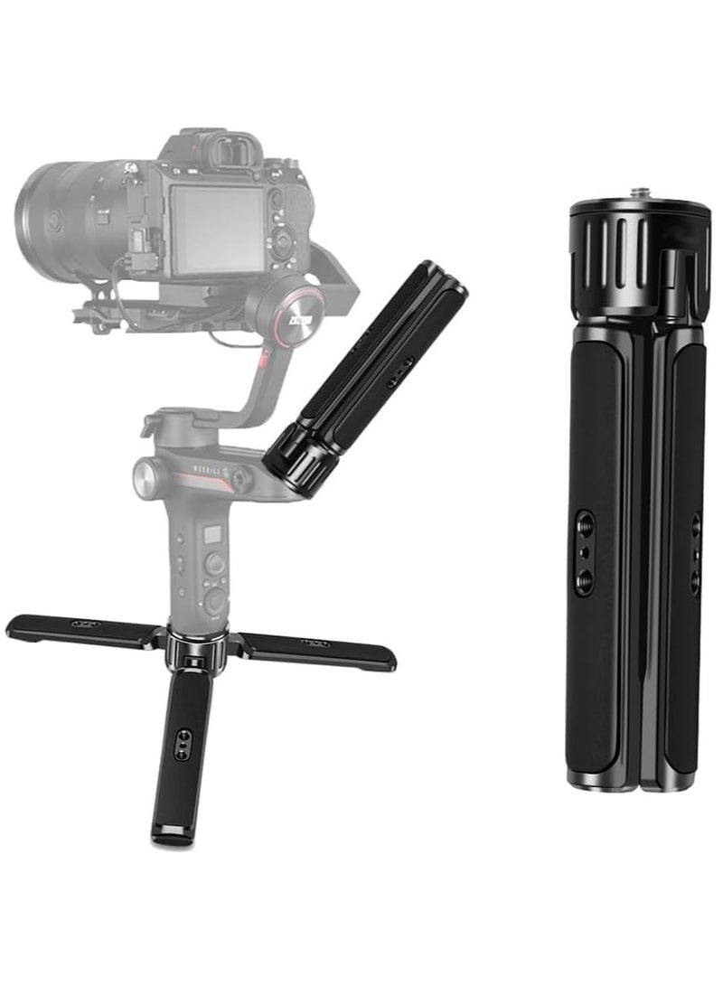 SOLARAE Aluminum Heavy Duty Mini Tripod, Desktop Tabletop Stand Tripod for DSLRs Gimbals, Zhiyun Weebill/Crane/Lab, DJI Ronin S/SC/RS/RSC Series, Osmo Mobile, Gimbal Handle Grip Stabilizer Tripod - Image 1