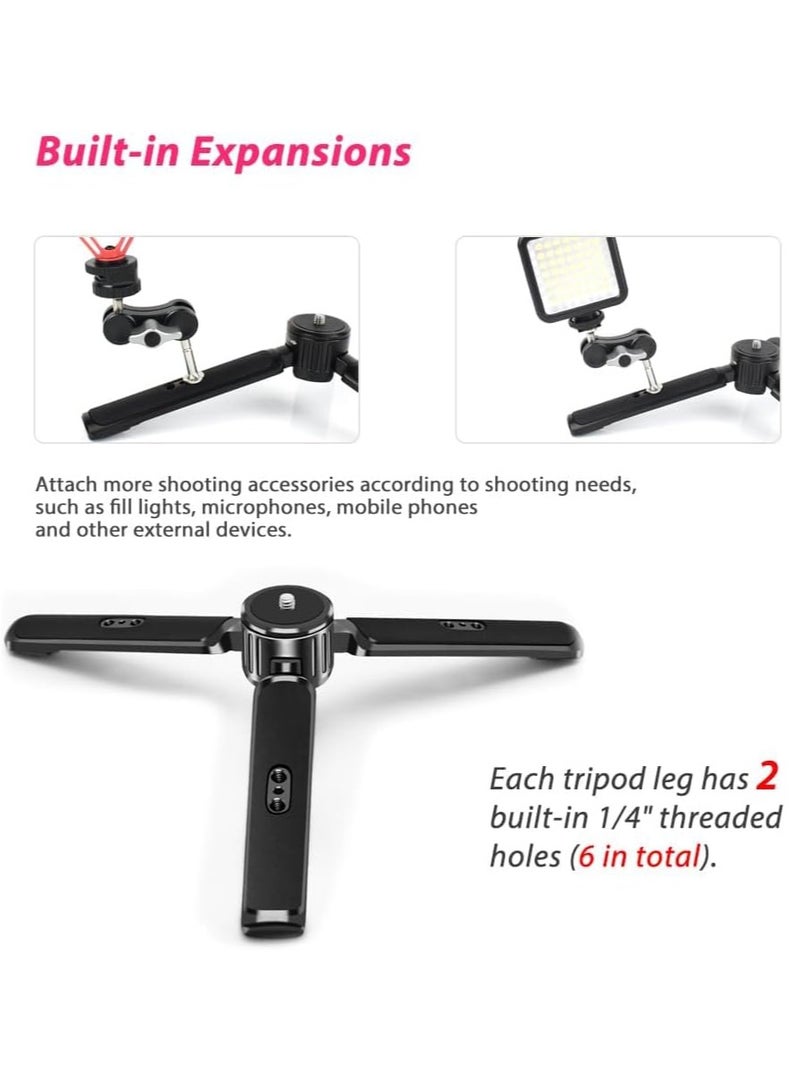 SOLARAE Aluminum Heavy Duty Mini Tripod, Desktop Tabletop Stand Tripod for DSLRs Gimbals, Zhiyun Weebill/Crane/Lab, DJI Ronin S/SC/RS/RSC Series, Osmo Mobile, Gimbal Handle Grip Stabilizer Tripod - Image 3