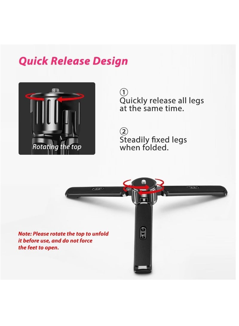 SOLARAE Aluminum Heavy Duty Mini Tripod, Desktop Tabletop Stand Tripod for DSLRs Gimbals, Zhiyun Weebill/Crane/Lab, DJI Ronin S/SC/RS/RSC Series, Osmo Mobile, Gimbal Handle Grip Stabilizer Tripod - Image 5