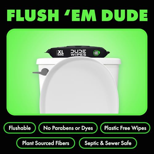 DUDE Wipes - Flushable Wipes - 3 Pack, 144 Count - Herbal Relief Extra-Large - With Hazel & Geranium Essential Oils - Septic and Sewer Safe - Image 3