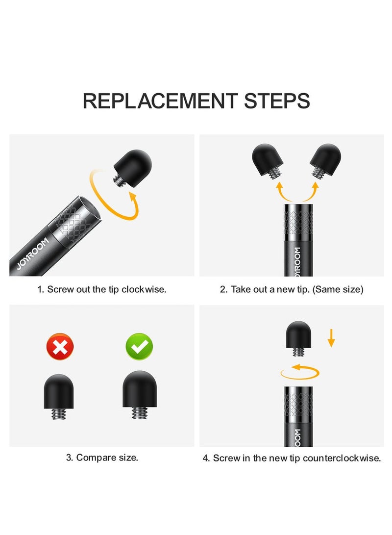 JOYROOM Passive Stylus Pen for Touch Screens, Dual-head, Compatible with IOS, Android Black - Image 5