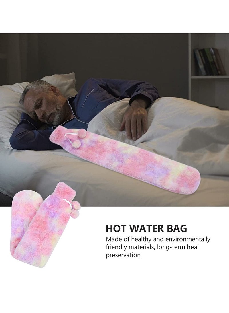 SYOSI Long Hot Water Bottle Bed Warm Waist Warm Back Hot Water Bottle Rubber Hot Water Bottles Thermal Bags Long Strip Water Bags for Pain Relief Back Hand Legs 2L - Image 3