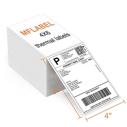 MFLABEL Fanfold 4" x 6" Direct Thermal Shipping Labels (1 Stack, 1000 Labels) – White Perforated Labels for Thermal Printers – Compatible with Zebra, Rollo & More – No Ink Needed, Smudge-Proof - Image 2